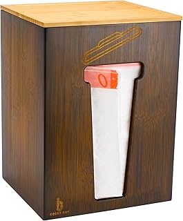 Large Bamboo Trash Bag Dispenser with Lid