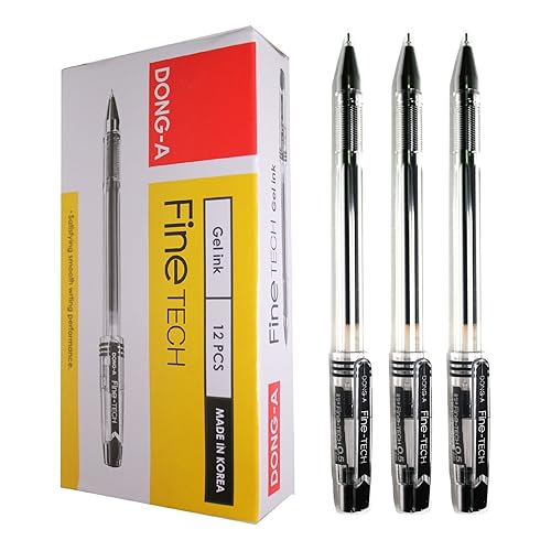 Pack of 12 black 0.5mm gel ink rollerball pens