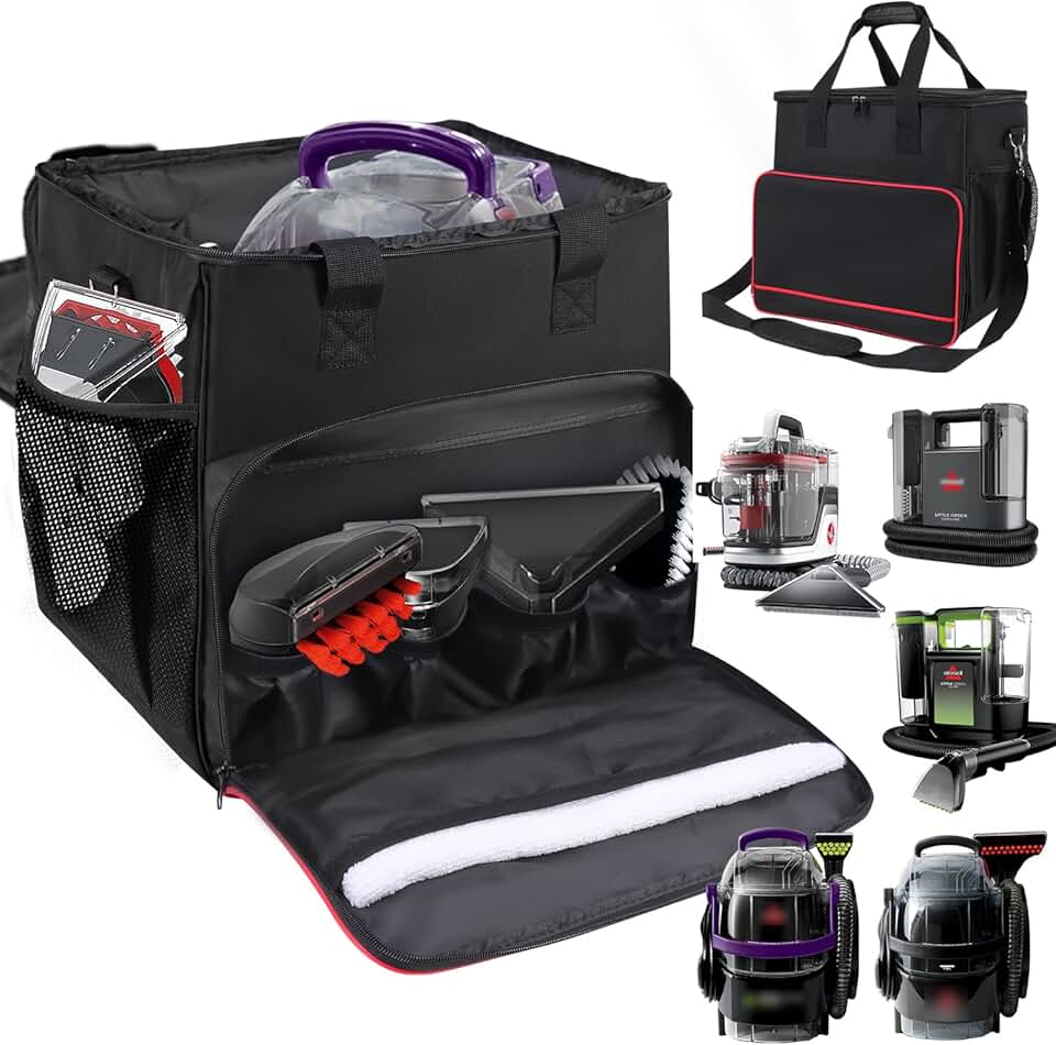 Storage case for carpet and upholstery cleaners