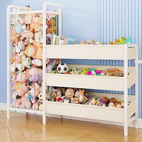 3-Tier Wooden Toy and Book Storage Organizer