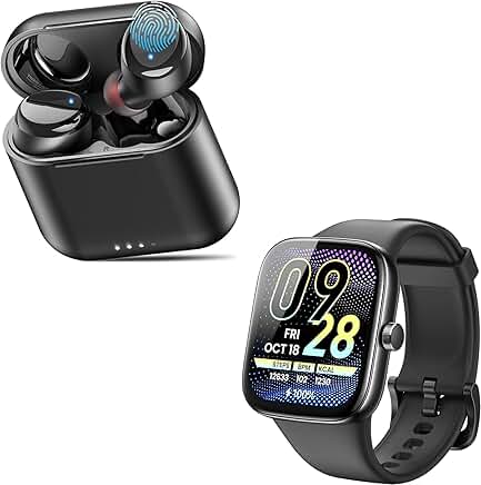 Wireless Earbuds with Waterproof and Smart Watch