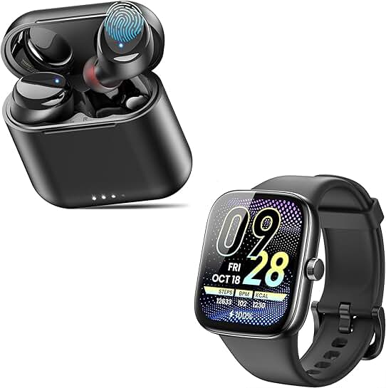 Wireless Earbuds with Waterproof and Smart Watch
