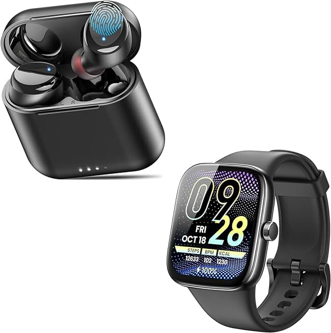 Wireless Earbuds with Waterproof and Smart Watch