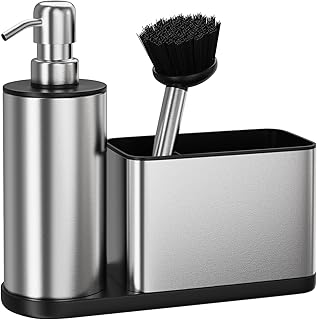 3-in-1 Stainless Steel Kitchen Soap Dispenser and Organizer