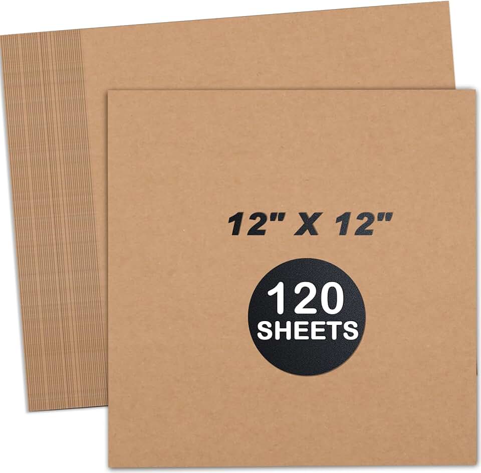 120 Sheets of 12x12 Brown Cardstock Paper