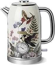 Vintage 1.8L Electric Kettle with Thermometer and Safety Features