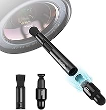 Lens cleaning pen with power switch and replaceable tips