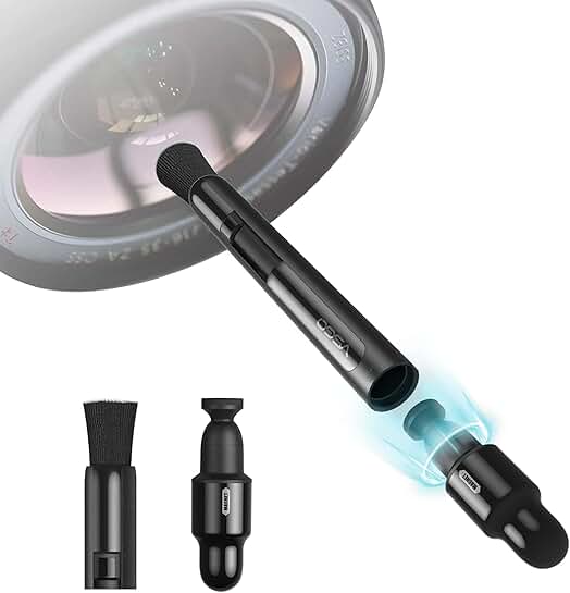 Lens cleaning pen with power switch and replaceable tips