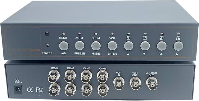 8-Channel Analog CCTV Video Multiplexer with Remote