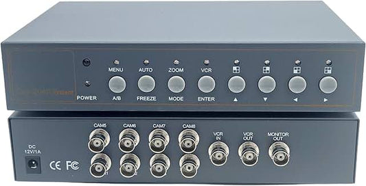 8-Channel Analog CCTV Video Multiplexer with Remote