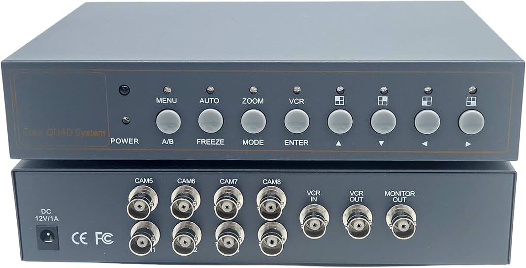 8-Channel Analog CCTV Video Multiplexer with Remote