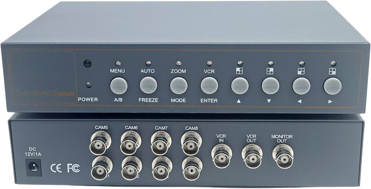 8-Channel Analog CCTV Video Multiplexer with Remote