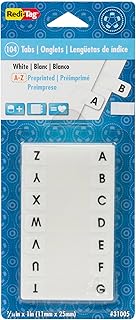 Alphabetical Divider Tabs, 104 White Labels
