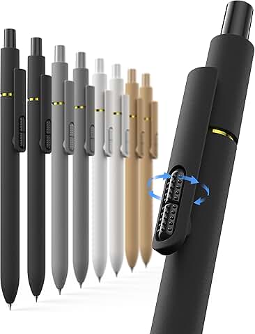 Set of 8 Fine Point Gel Pens with Black Ink