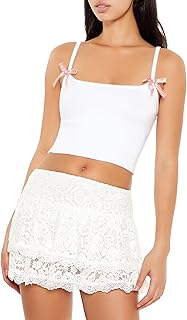 Women's Bow Knit Cropped Sweater Cami