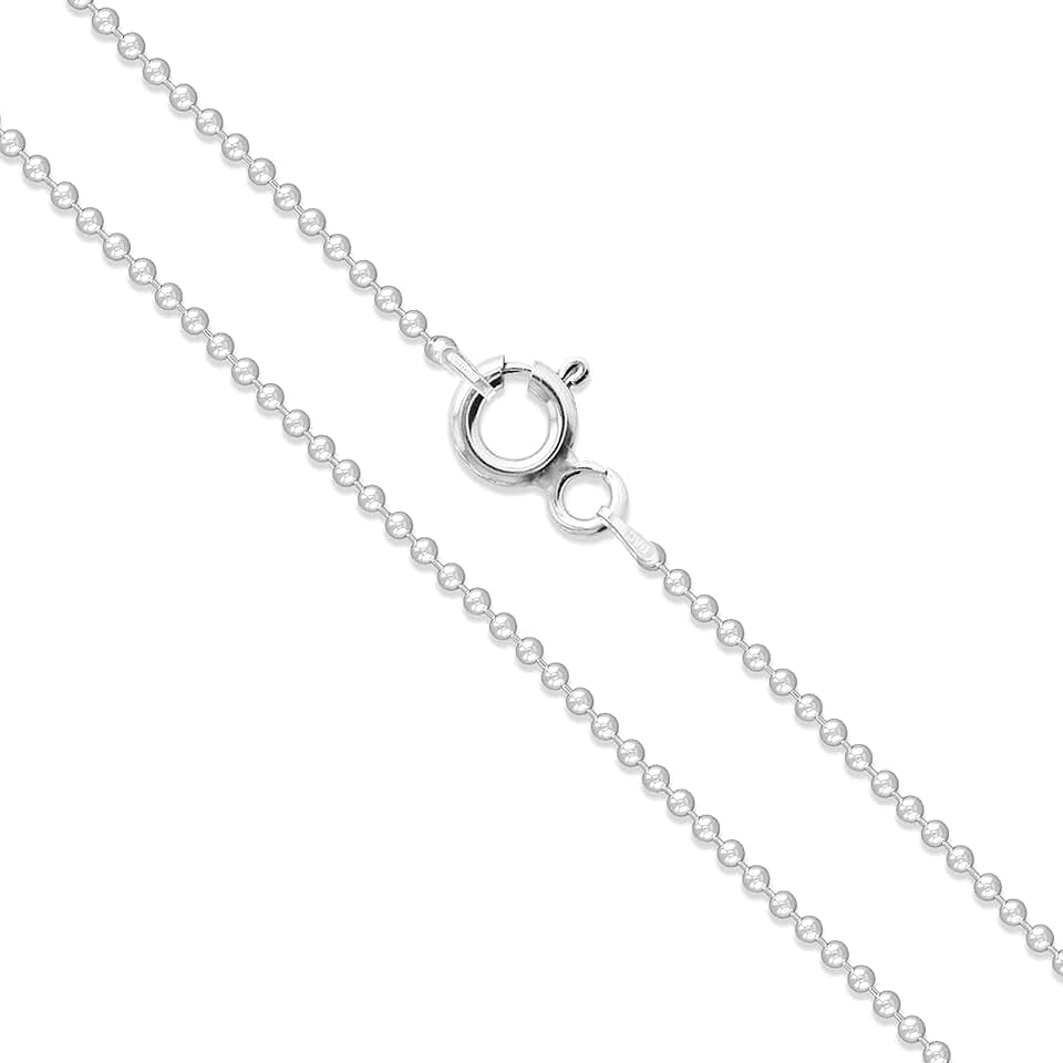 Silver Italian Ball Bead Chain Necklace