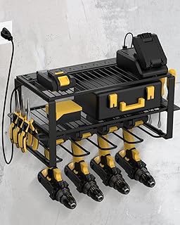 Wall Mount Power Tool Organizer with Charging Station