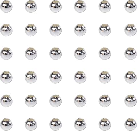 50 Pieces 925 Silver Round Beads 4mm for Jewelry Making
