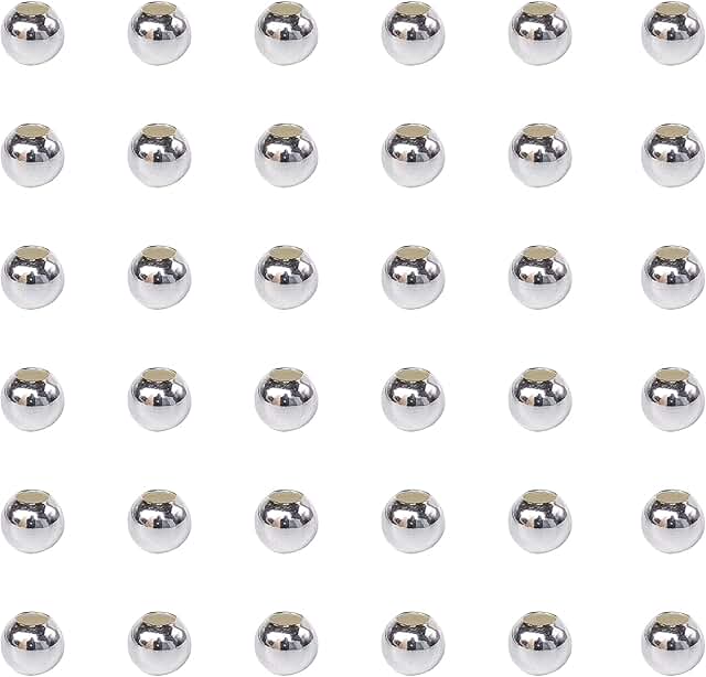 50 Pieces 925 Silver Round Beads 4mm for Jewelry Making