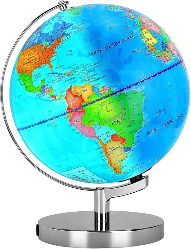 Illuminated 6-in-1 World Globe for All Ages