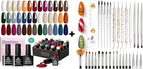 Beetles Fall Gel Nail Polish Kit with 23 Colors and Tools