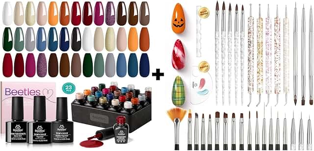 Beetles Fall Gel Nail Polish Kit with 23 Colors and Tools