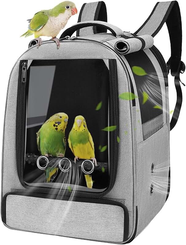 Bird Backpack Carrier with Tray and Perch