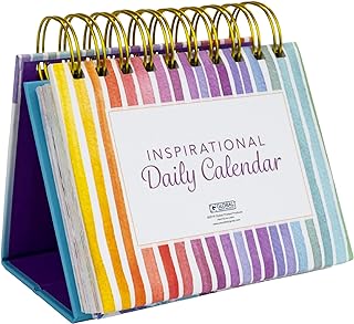 Rainbow Stripe Daily Motivational Flip Calendar