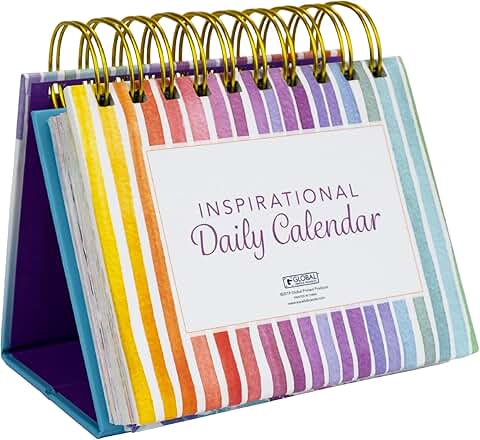 Rainbow Stripe Daily Motivational Flip Calendar