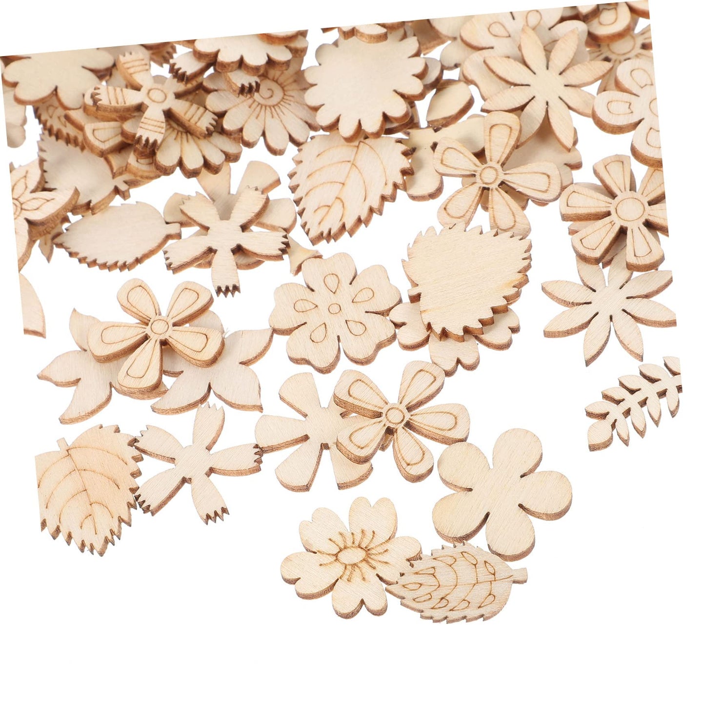 200pcs Unfinished Wooden Cutouts for DIY Crafts