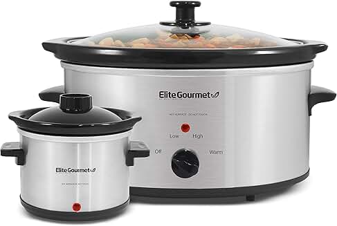 Electric Slow Cooker with Dipper and Adjustable Temp