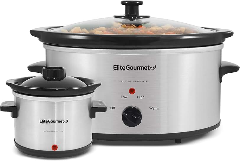 Electric Slow Cooker with Dipper and Adjustable Temp
