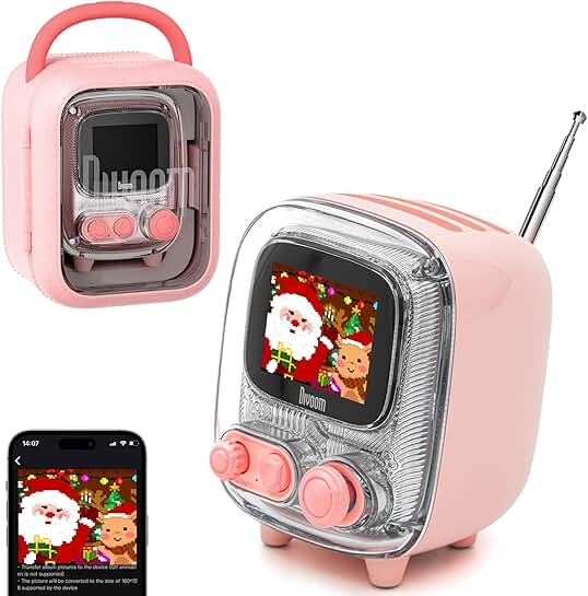 Retro Bluetooth Mini Speaker with FM Radio in Pink