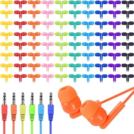 Bulk Earbuds for Classroom Use, 200 Pack