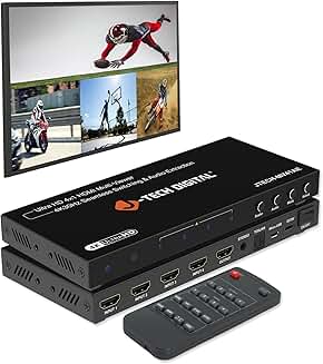 4K HDMI Multiviewer Switch with 4 Inputs and 1 Output