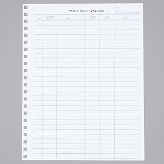 Reservation Book Replacement Sheets, 50 Pack