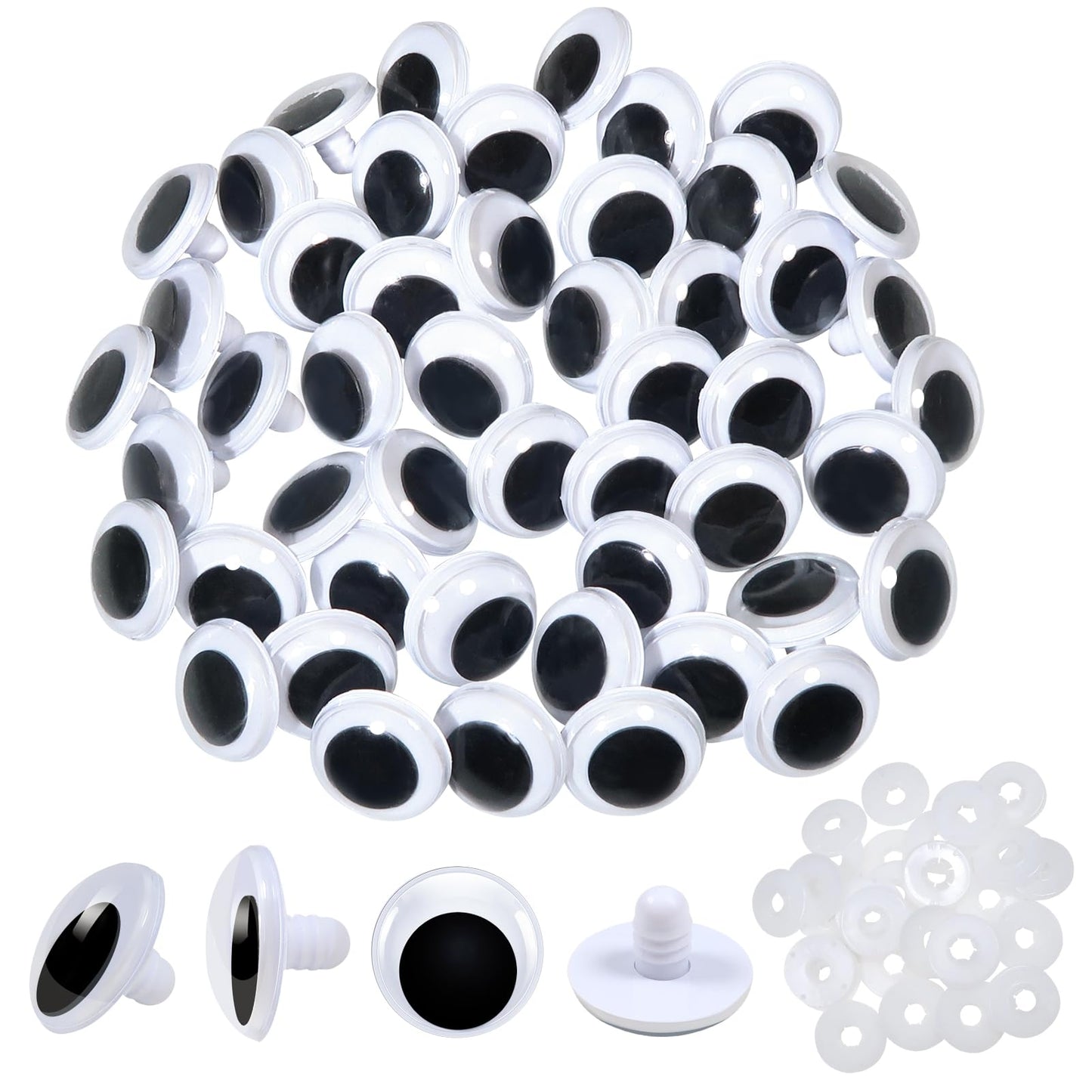 50pcs Black Safety Eyes 23mm for DIY Crafts