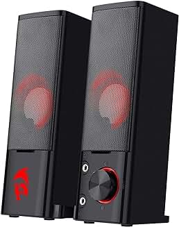 2.0 Channel Desktop Computer Speakers with Bass and Backlight