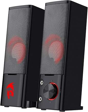 2.0 Channel Desktop Computer Speakers with Bass and Backlight