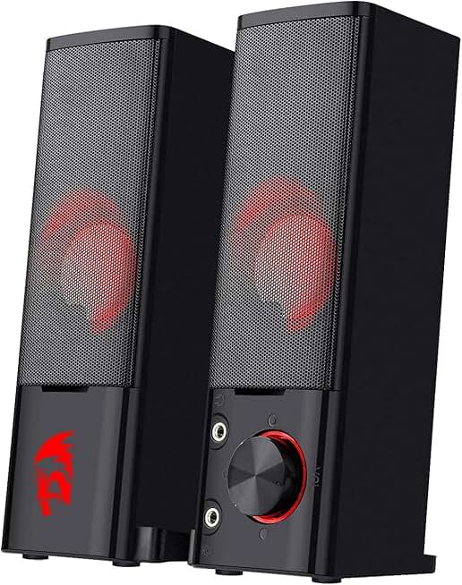 2.0 Channel Desktop Computer Speakers with Bass and Backlight
