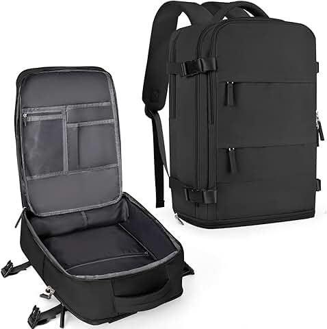 Large Waterproof Travel Backpack with Laptop and Shoe Compartments