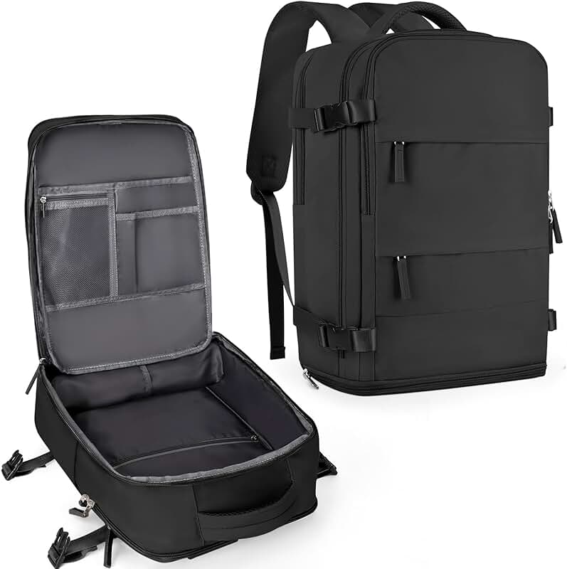 Large Waterproof Travel Backpack with Laptop and Shoe Compartments