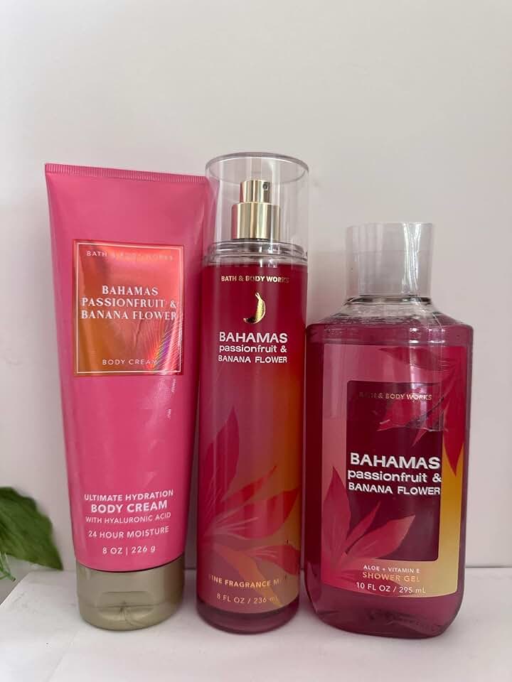 Bath and Body Works Bahamas Passionfruit and Banana Flower 3-Piece Set