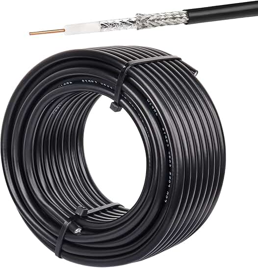 100FT RG59 Coaxial Cable for Surveillance Cameras