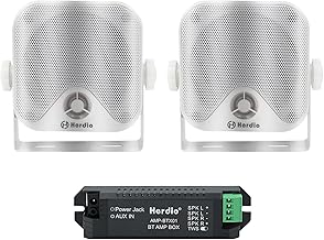 4-Inch Waterproof Marine Bluetooth Speakers, 100W White