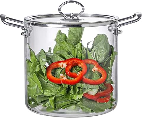 Clear Glass Saucepan with Lid for Cooking