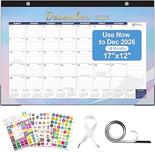 2026 Desk and Wall Calendar with Stickers