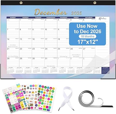 2026 Desk and Wall Calendar with Stickers