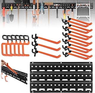 Garage Wall Organizer with 10 Heavy-Duty Hooks, 3 Pack