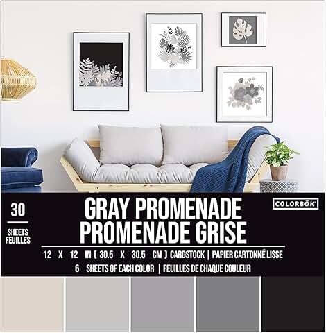 Gray 12x12 Cardstock Paper Pad